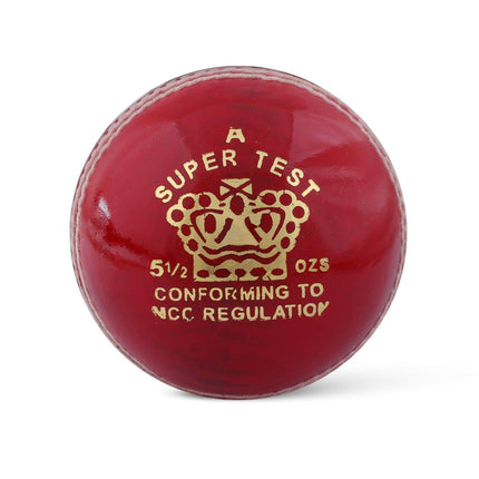 CA Super Test Leather Cricket Ball (Red) Color - Mill Sports