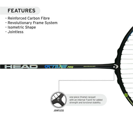 HEAD Octane Pro Badminton Racket (STRUNG) - Mill Sports 