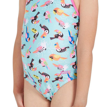 Zoggs Girls Chirpee Yaroomba Floral One Piece Swimsuit